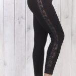 Чорні жіночі лосини з мереживом
